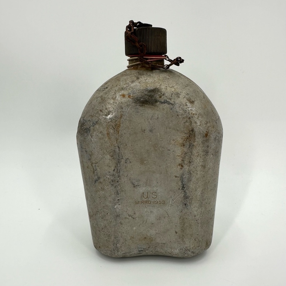 Vintage US MIRRO Canteen 1953 Patina DEFECTS & FLAWS Militaria